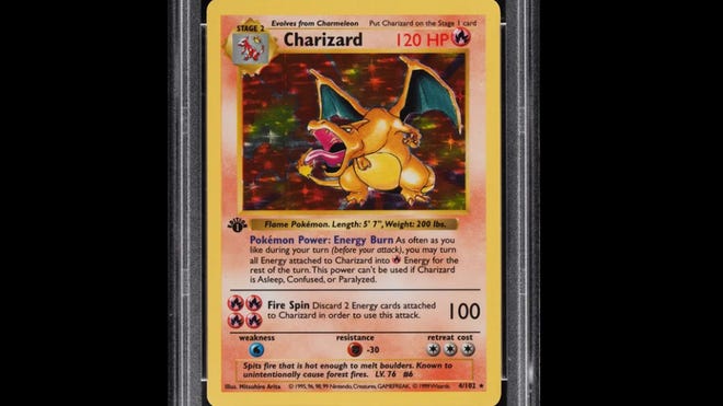  Kartica Charizard prodana za 420.000 dolarjev, kar je tretja najvišja cena, plačana za kartico Pokemona